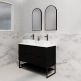 Riva BALI Freestanding Vanity Fluted Matte Black (All Sizes)
