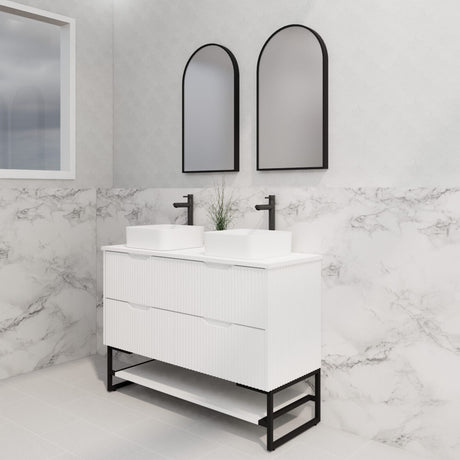 Riva BALI Freestanding Vanity Fluted Matte White (All Sizes)