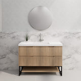 Riva BALI Freestanding Vanity Fluted American Oak (All Sizes)