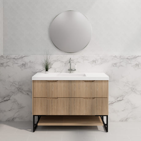 Riva BALI Freestanding Vanity Fluted American Oak (All Sizes)