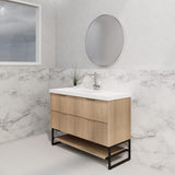 Riva BALI Freestanding Vanity Fluted American Oak (All Sizes)