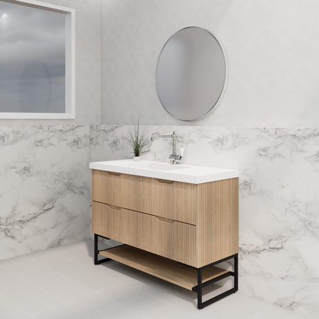 Riva BALI Freestanding Vanity Fluted American Oak (All Sizes)