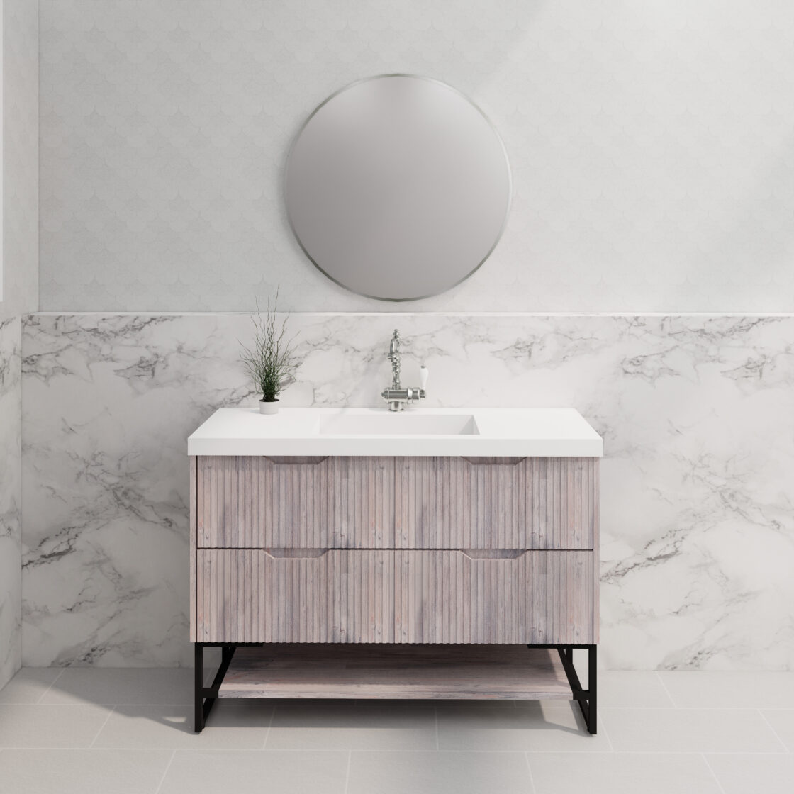 Riva BALI Freestanding Vanity Fluted White Oak (All Sizes)