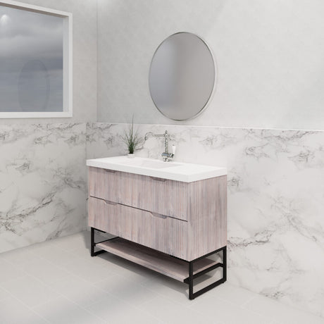 Riva BALI Freestanding Vanity Fluted White Oak (All Sizes)