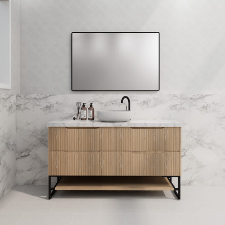 Riva BALI Freestanding Vanity Fluted American Oak (All Sizes)