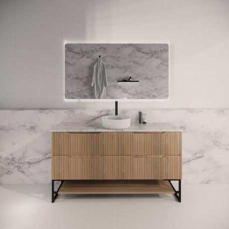 Riva BALI Freestanding Vanity Fluted American Oak (All Sizes)