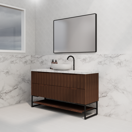 Riva BALI Freestanding Vanity Fluted Brown Oak (All Sizes)