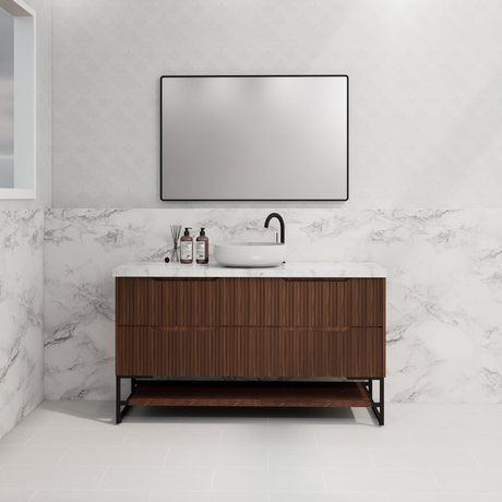 Riva BALI Freestanding Vanity Fluted Brown Oak (All Sizes)