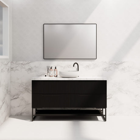 Riva BALI Freestanding Vanity Fluted Matte Black (All Sizes)