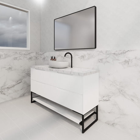Riva BALI Freestanding Vanity Fluted Matte White (All Sizes)