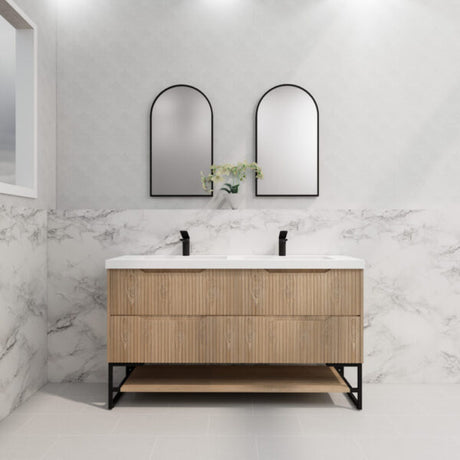 Riva BALI Freestanding Vanity Fluted American Oak (All Sizes)