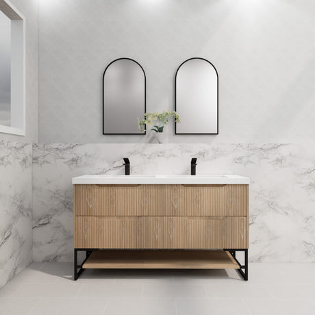 Riva BALI Freestanding Vanity Fluted American Oak (All Sizes)