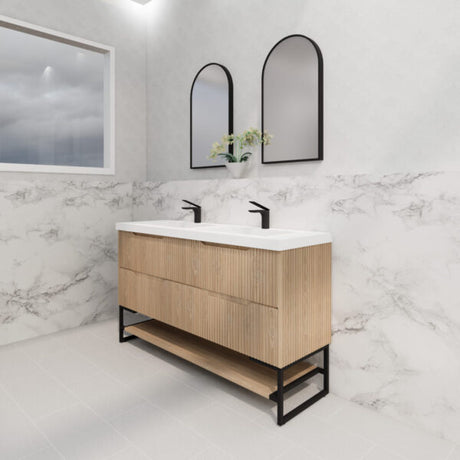 Riva BALI Freestanding Vanity Fluted American Oak (All Sizes)