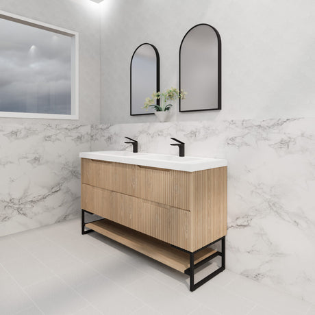 Riva BALI Freestanding Vanity Fluted American Oak (All Sizes)