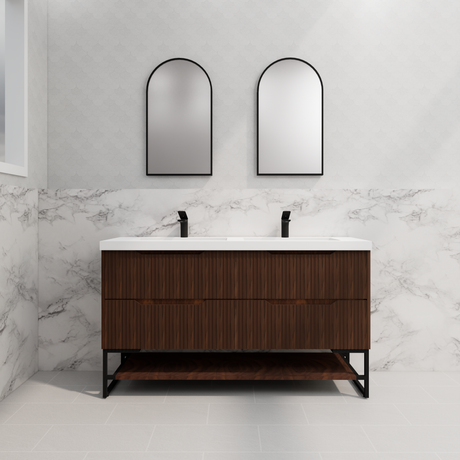 Riva BALI Freestanding Vanity Fluted Brown Oak (All Sizes)