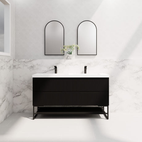 Riva BALI Freestanding Vanity Fluted Matte Black (All Sizes)