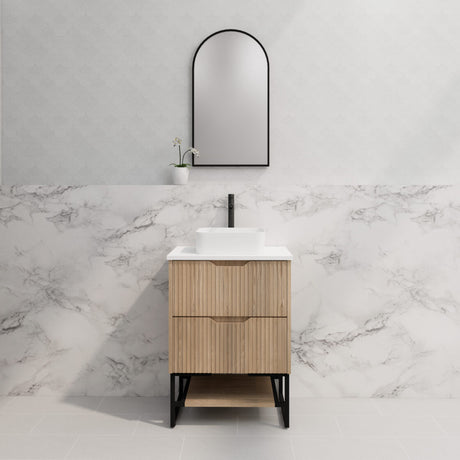 Riva BALI Freestanding Vanity Fluted American Oak (All Sizes)
