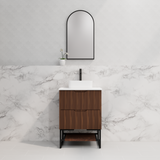 Riva BALI Freestanding Vanity Fluted Brown Oak (All Sizes)