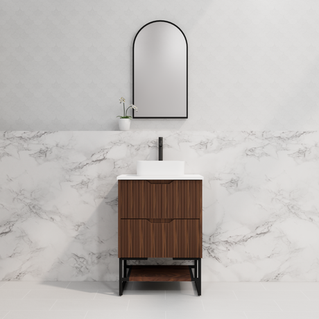 Riva BALI Freestanding Vanity Fluted Brown Oak (All Sizes)