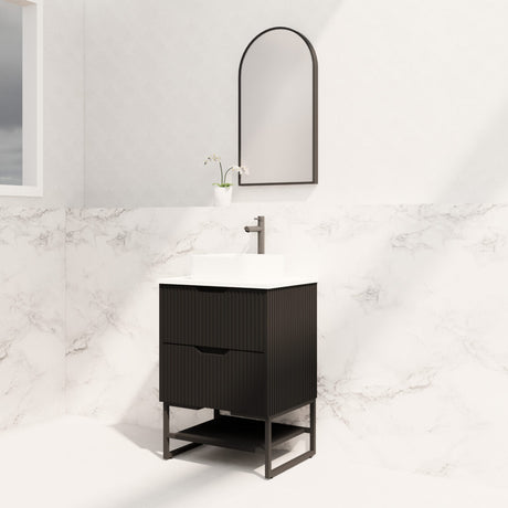 Riva BALI Freestanding Vanity Fluted Matte Black (All Sizes)