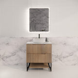 Riva BALI Freestanding Vanity Fluted American Oak (All Sizes)