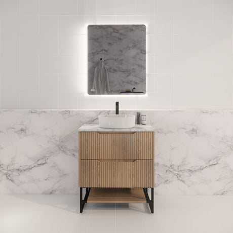 Riva BALI Freestanding Vanity Fluted American Oak (All Sizes)