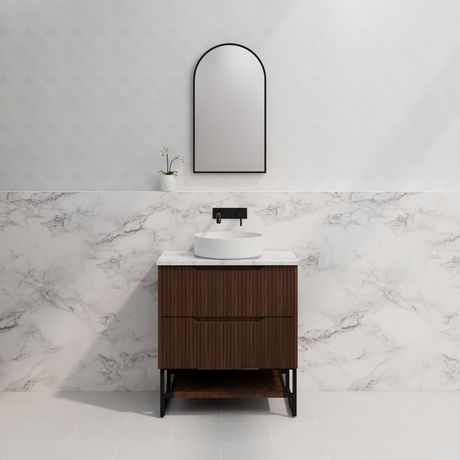 Riva BALI Freestanding Vanity Fluted Brown Oak (All Sizes)