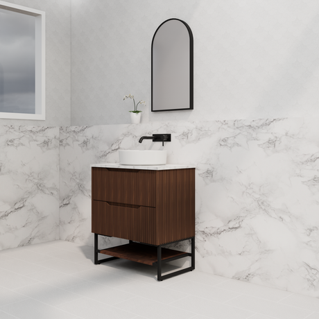 Riva BALI Freestanding Vanity Fluted Brown Oak (All Sizes)