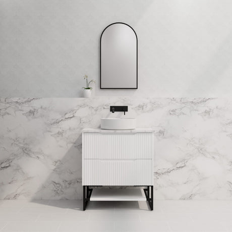 Riva BALI Freestanding Vanity Fluted Matte White (All Sizes)