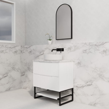 Riva BALI Freestanding Vanity Fluted Matte White (All Sizes)
