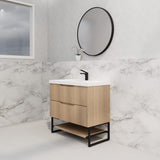 Riva BALI Freestanding Vanity Fluted American Oak (All Sizes)