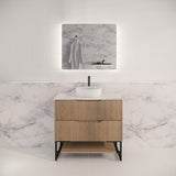 Riva BALI Freestanding Vanity Fluted American Oak (All Sizes)