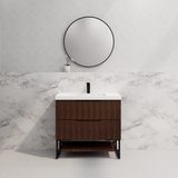 Riva BALI Freestanding Vanity Fluted Brown Oak (All Sizes)