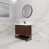 Riva BALI Freestanding Vanity Fluted Brown Oak (All Sizes)