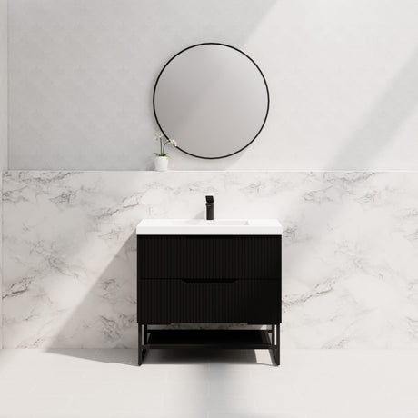Riva BALI Freestanding Vanity Fluted Matte Black (All Sizes)