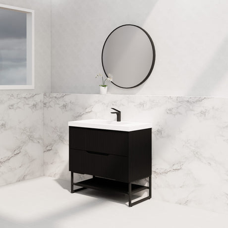 Riva BALI Freestanding Vanity Fluted Matte Black (All Sizes)