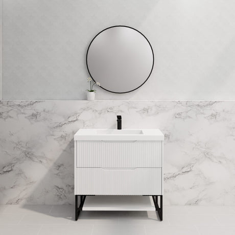 Riva BALI Freestanding Vanity Fluted Matte White (All Sizes)