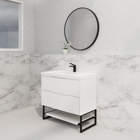 Riva BALI Freestanding Vanity Fluted Matte White (All Sizes)