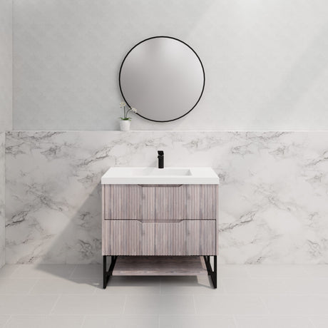 Riva BALI Freestanding Vanity Fluted White Oak (All Sizes)