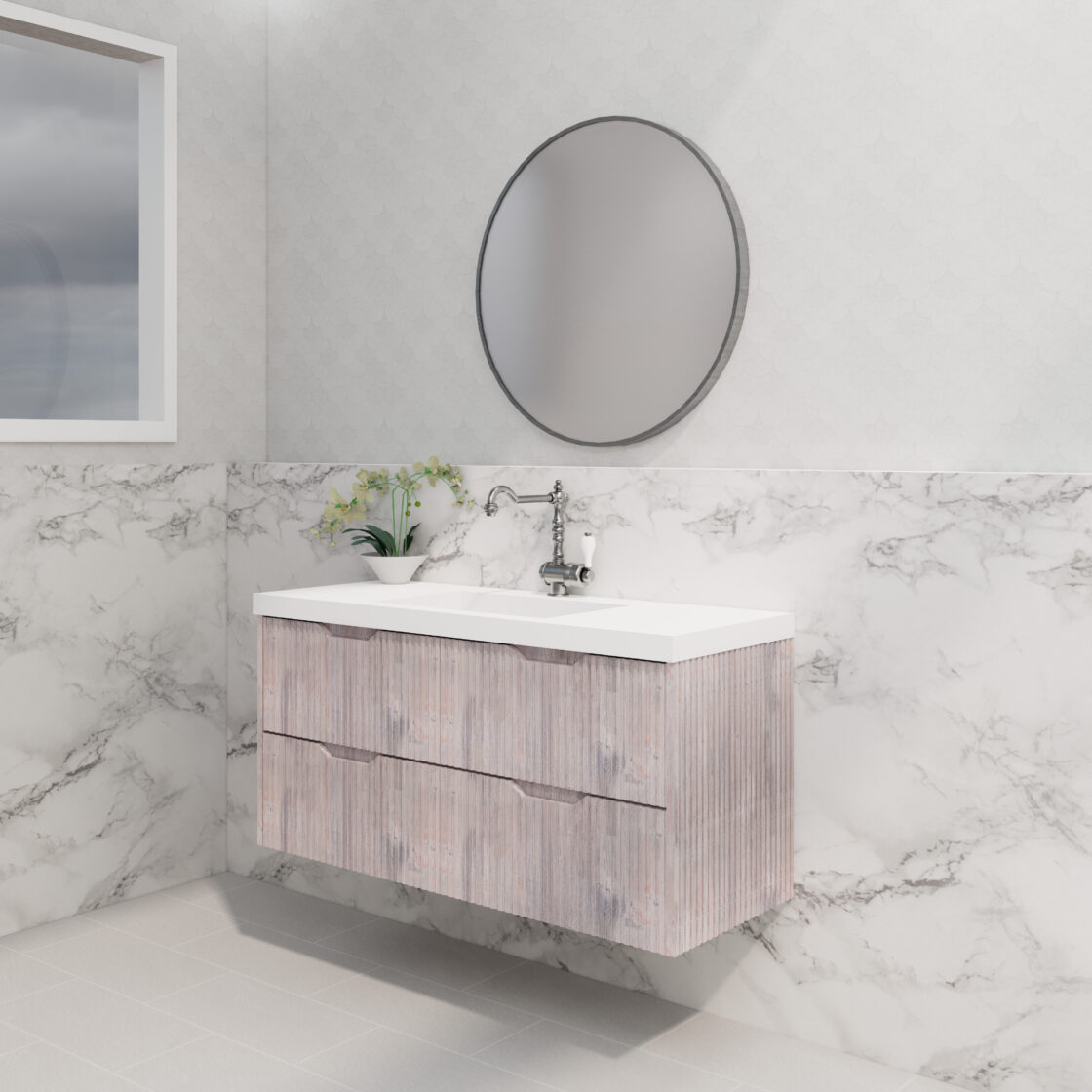 Riva BALI Wall Hung Vanity White Oak (All Sizes)