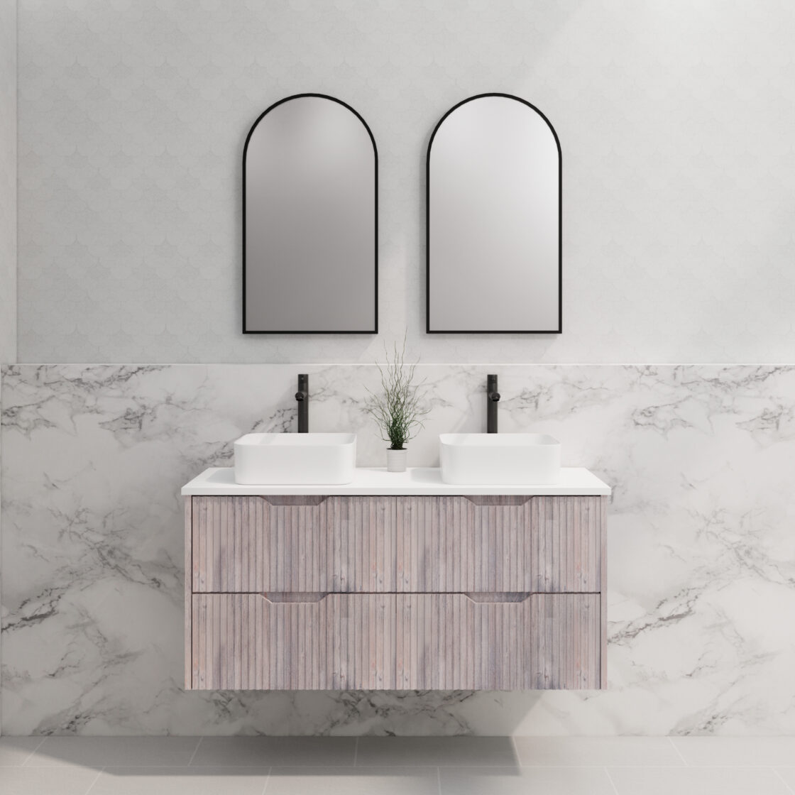 Riva BALI Wall Hung Vanity White Oak (All Sizes)