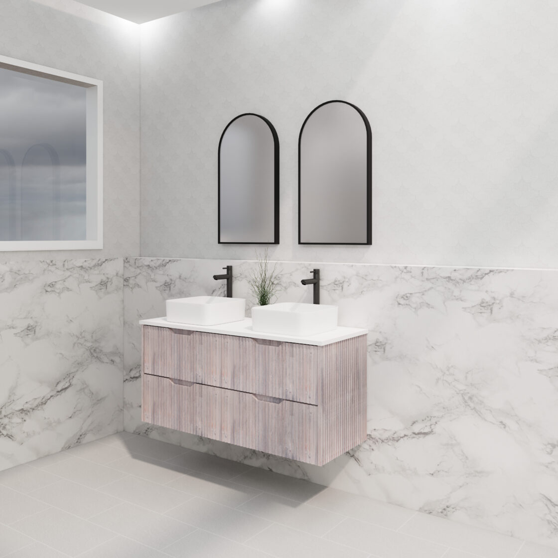 Riva BALI Wall Hung Vanity White Oak (All Sizes)