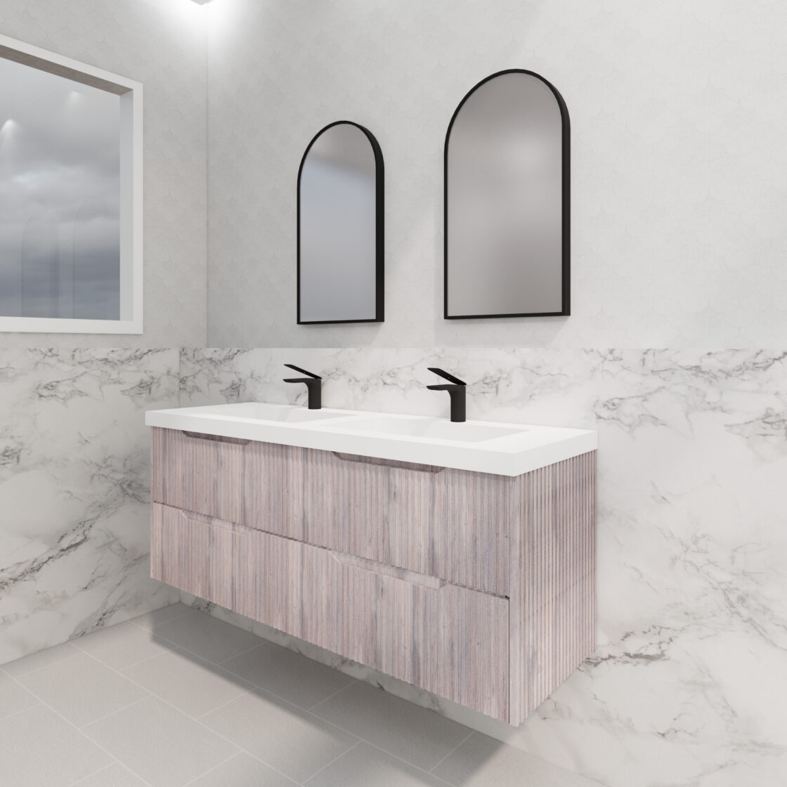 Riva BALI Wall Hung Vanity White Oak (All Sizes)