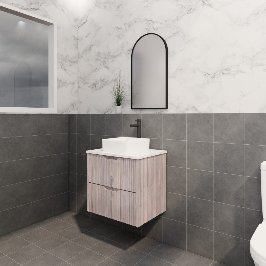 Riva BALI Wall Hung Vanity White Oak (All Sizes)