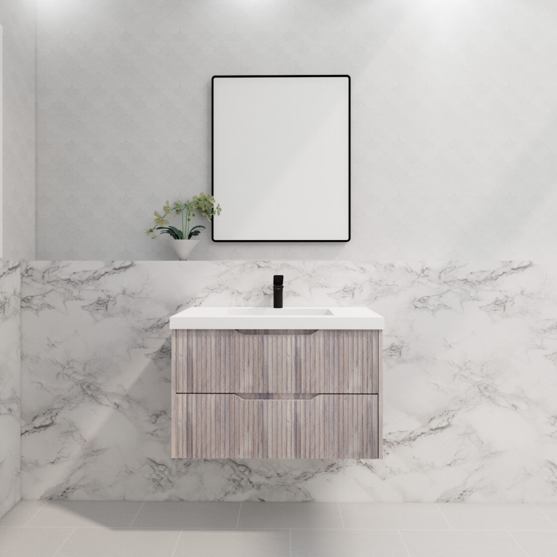 Riva BALI Wall Hung Vanity White Oak (All Sizes)