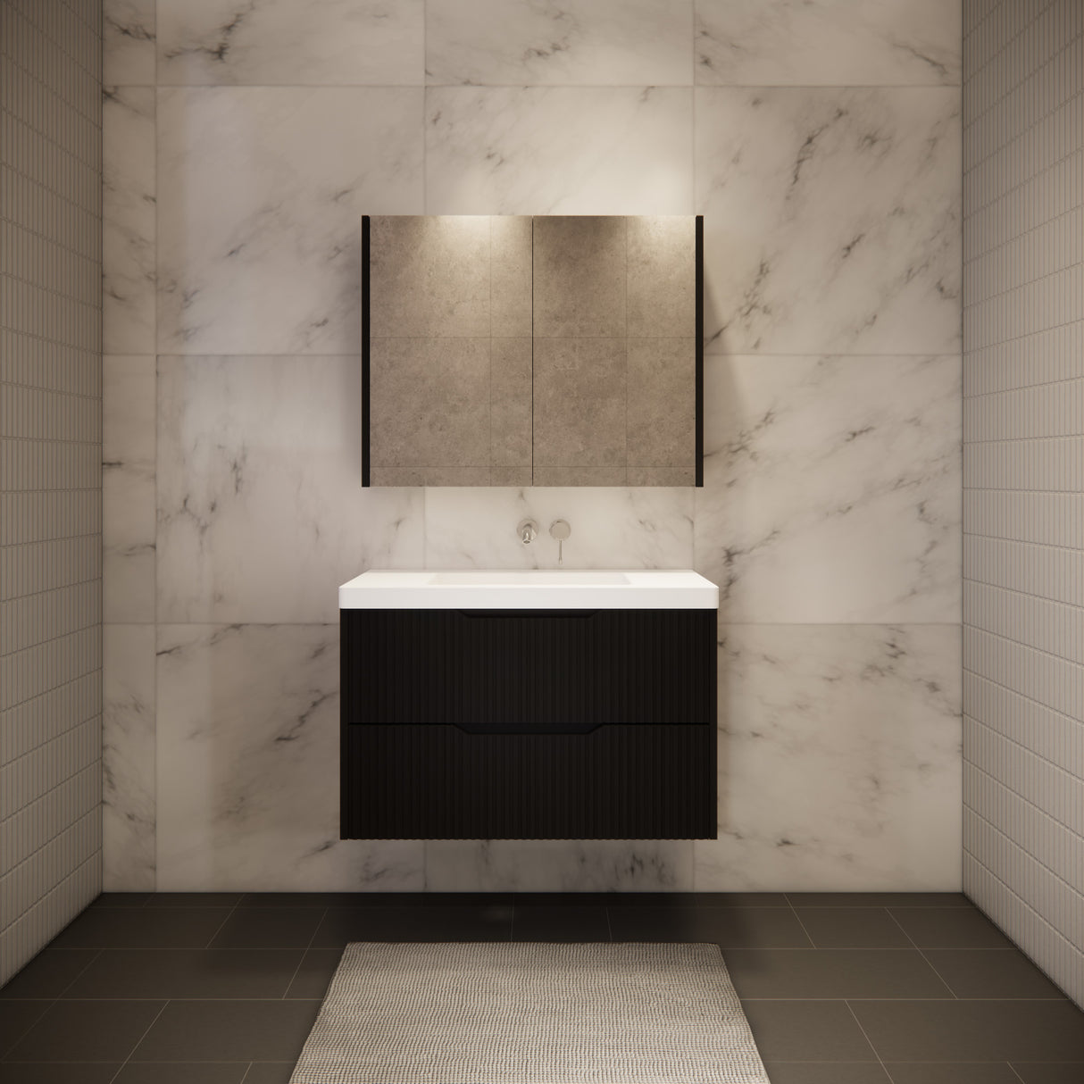 Riva BALI Wall Hung Vanity Matte Black