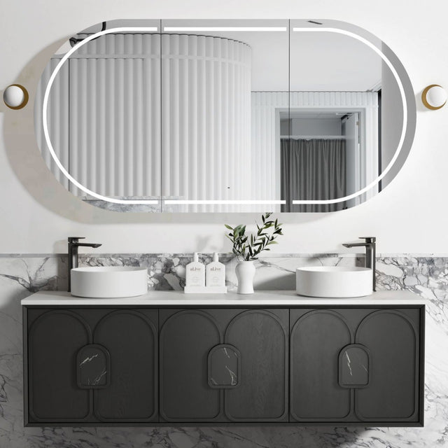 Balmoral black oak vanity 1800