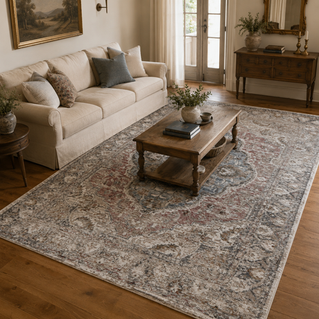 Baltimore Arlington Medallion Transitional Rose Rug