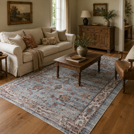 Baltimore Roanoke Transitional Blue Rug