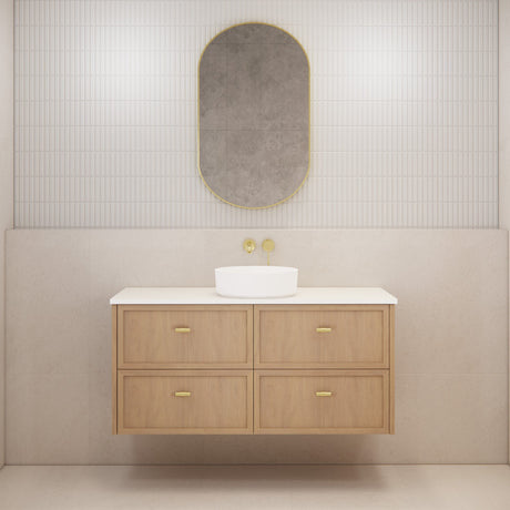 Riva Banff Wall Hung Vanity Coastal Oak (All Sizes)